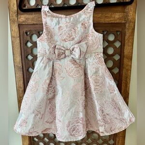 Sweet Heart Rose Toddler 3T Pink Floral Jacquard Bow
